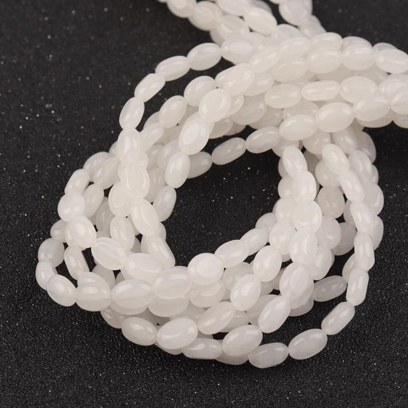 White Jade 8*6mm（批次不同会有色差）