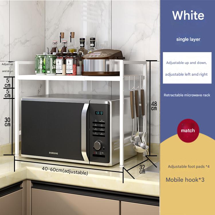 S08 white retractable microwave oven rack