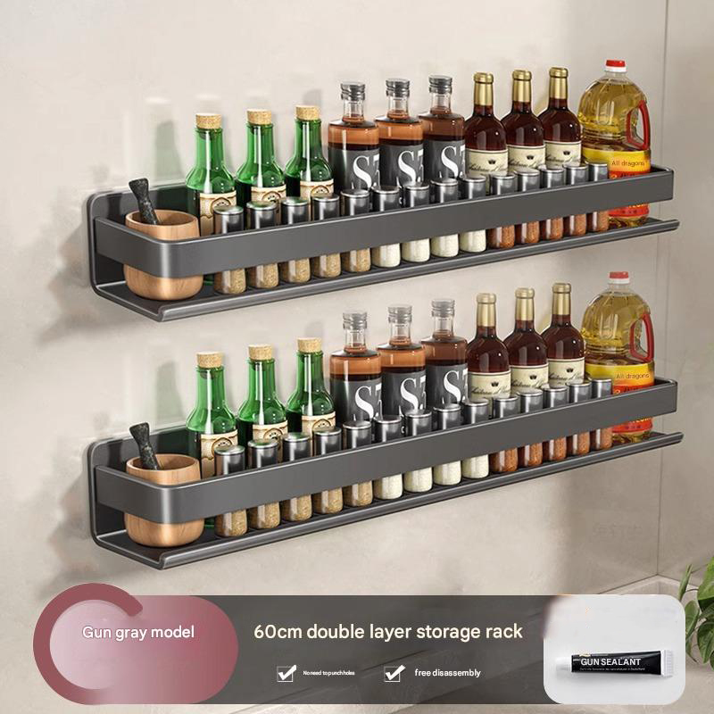 Double-layer-gun Ash-thickened kitchen rack 60cm