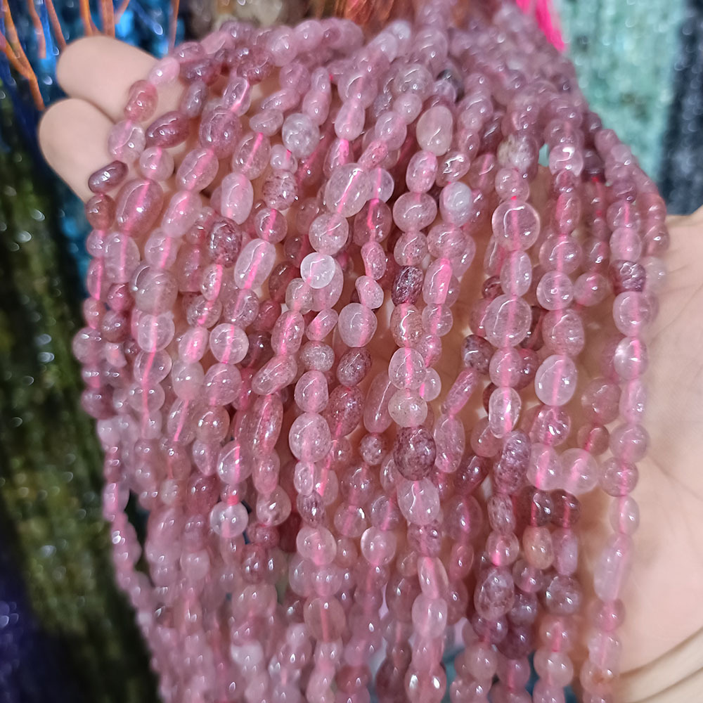 Strawberry Quartz 6~8mm about 45 pieces/strand
