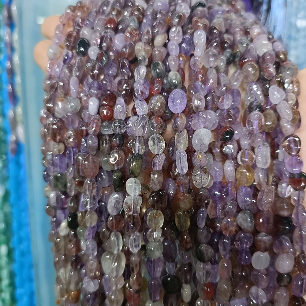 Super Seven Crystal 6~8mm about 45 pieces/strand