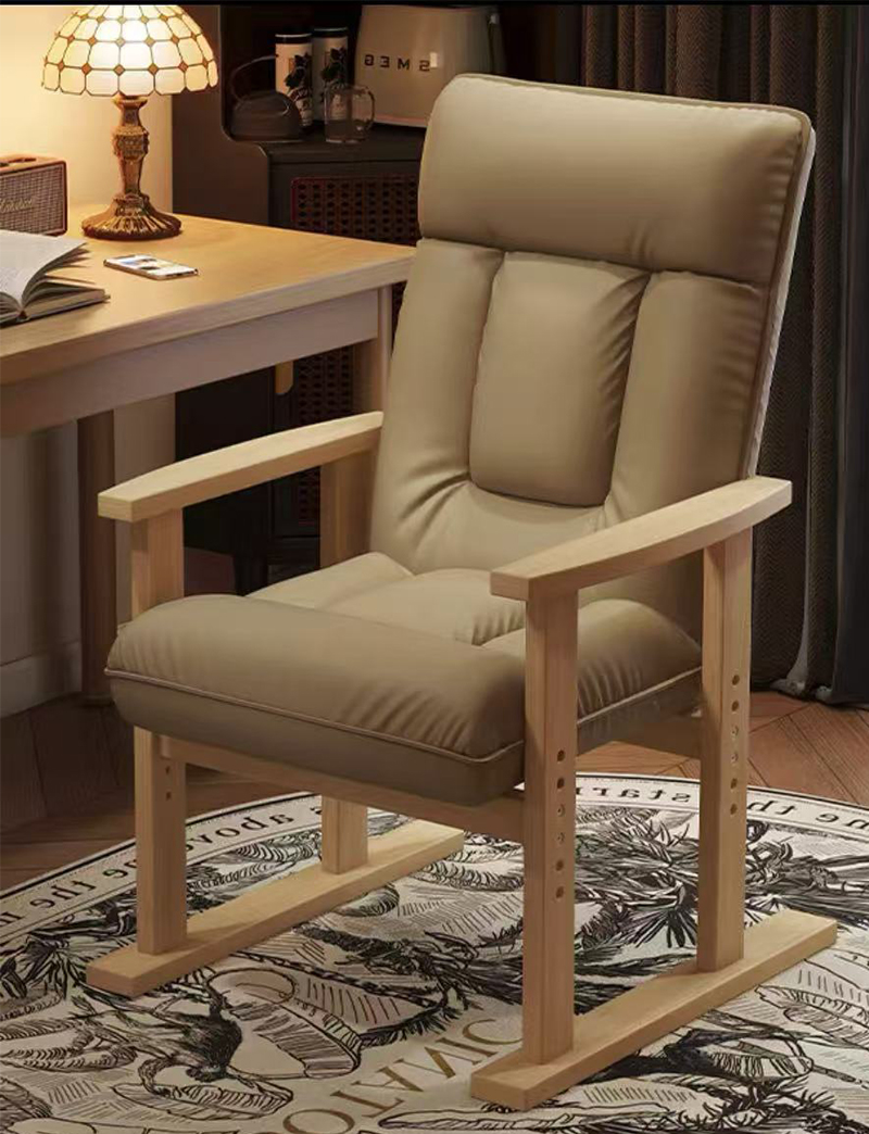 Khaki-log color [solid wood frame fixed armrests]