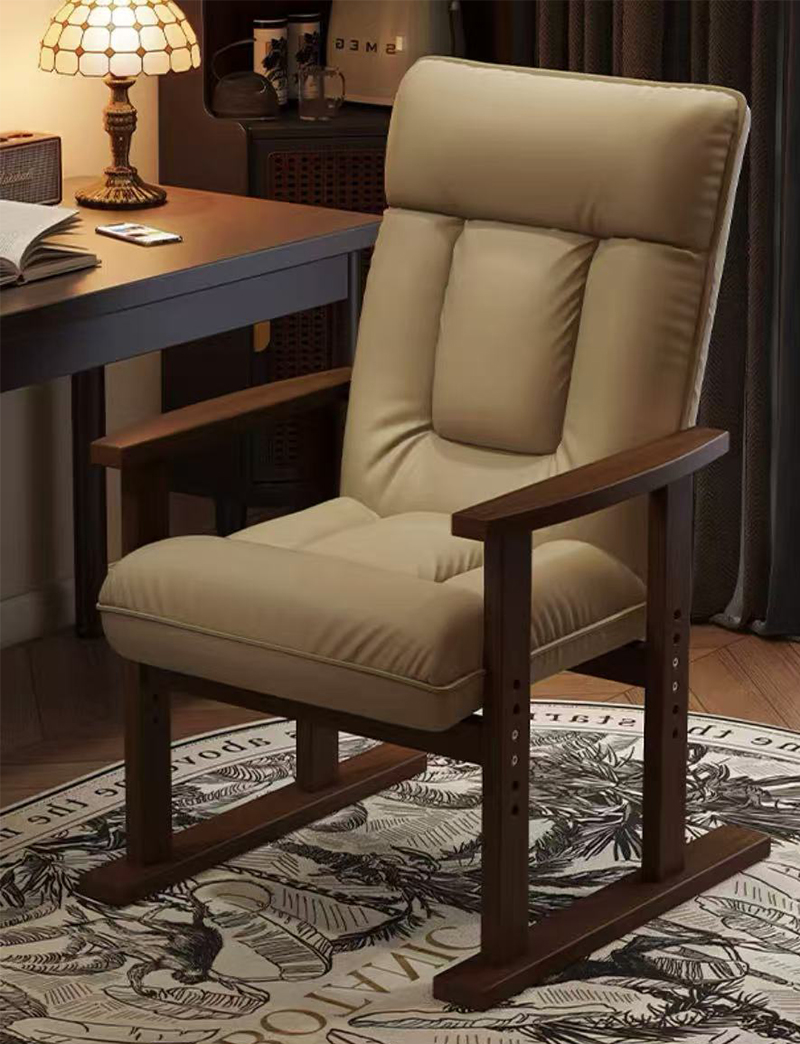 Khaki-walnut color [solid wood frame fixed armrests]