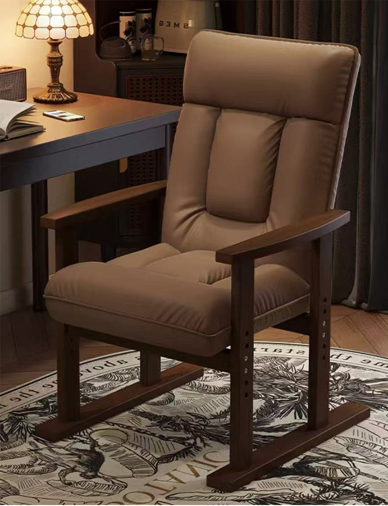 Brown-walnut [solid wood frame fixed armrests]