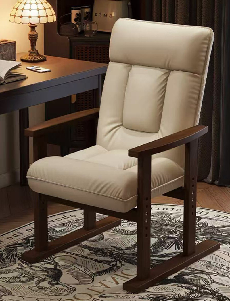 Off-white-walnut color [solid wood frame fixed armrests]