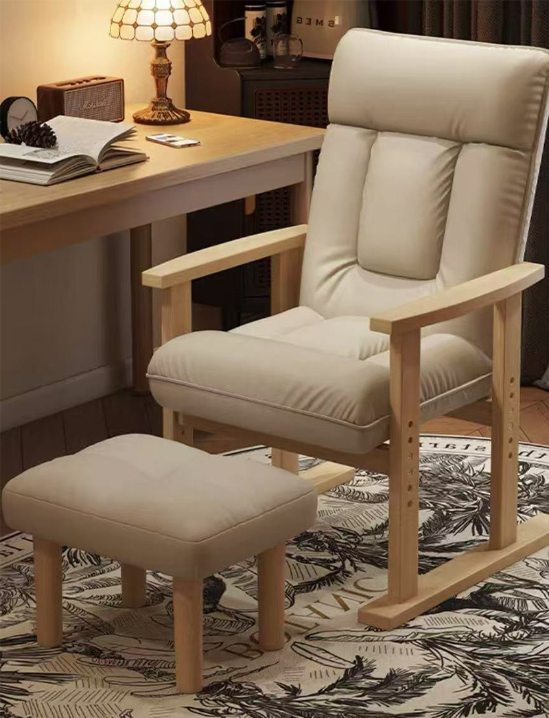 Off-white - wood color   pedals [solid wood frame fixed armrests]