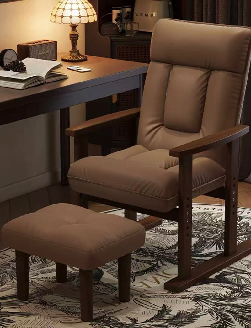 Brown - walnut   pedals [solid wood frame fixed armrests]