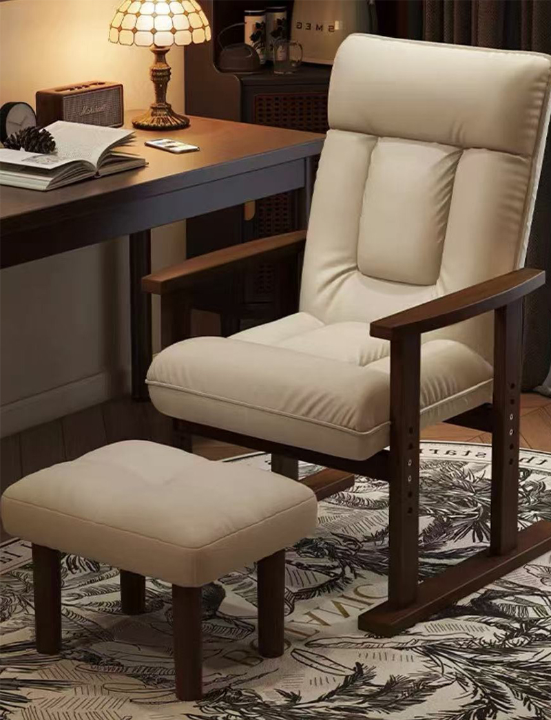 Off-white - walnut   pedals [solid wood frame fixed armrests]