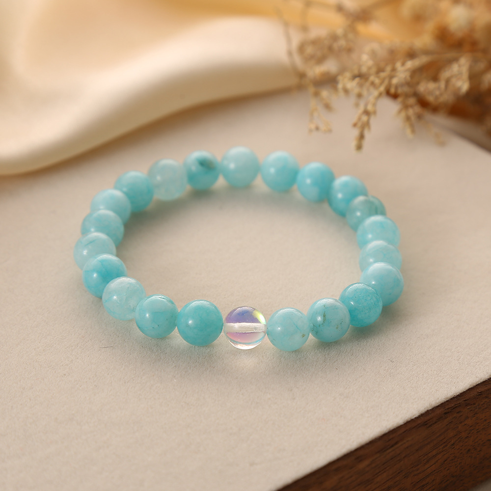 1:Colored amazonite + moonstone bracelet