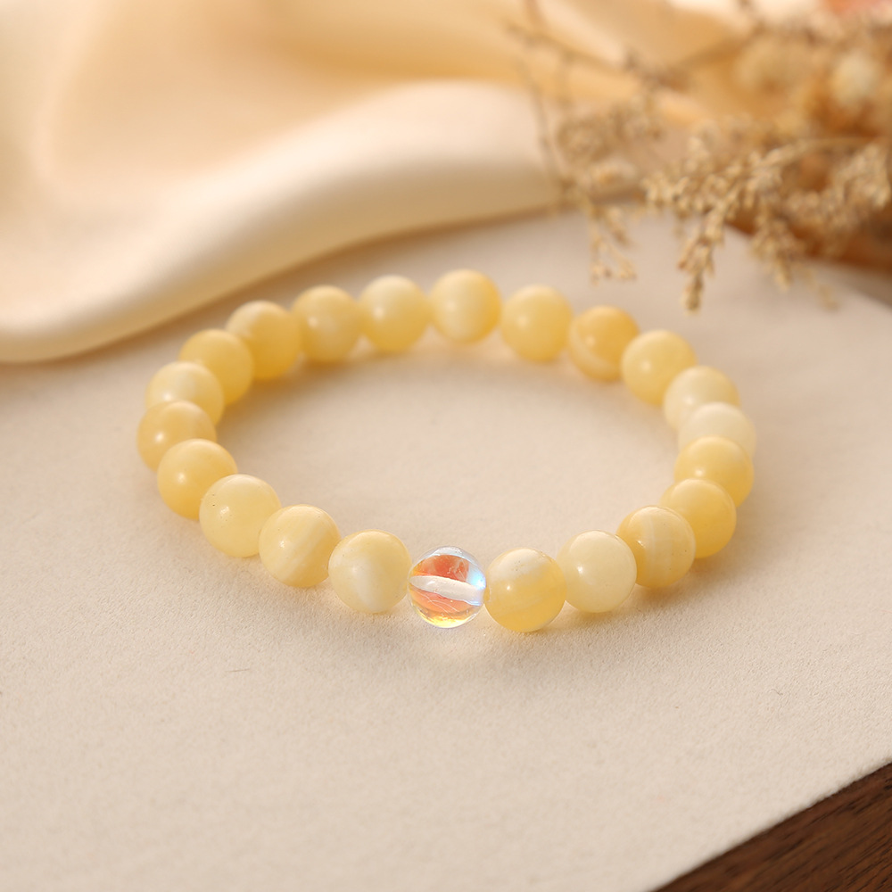 4:Colored citrine + moonstone bracelet