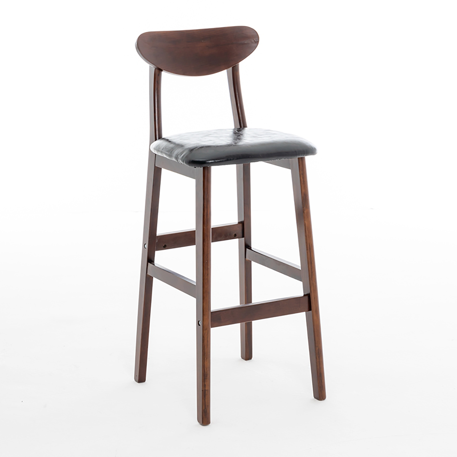 Black leather and brown rack