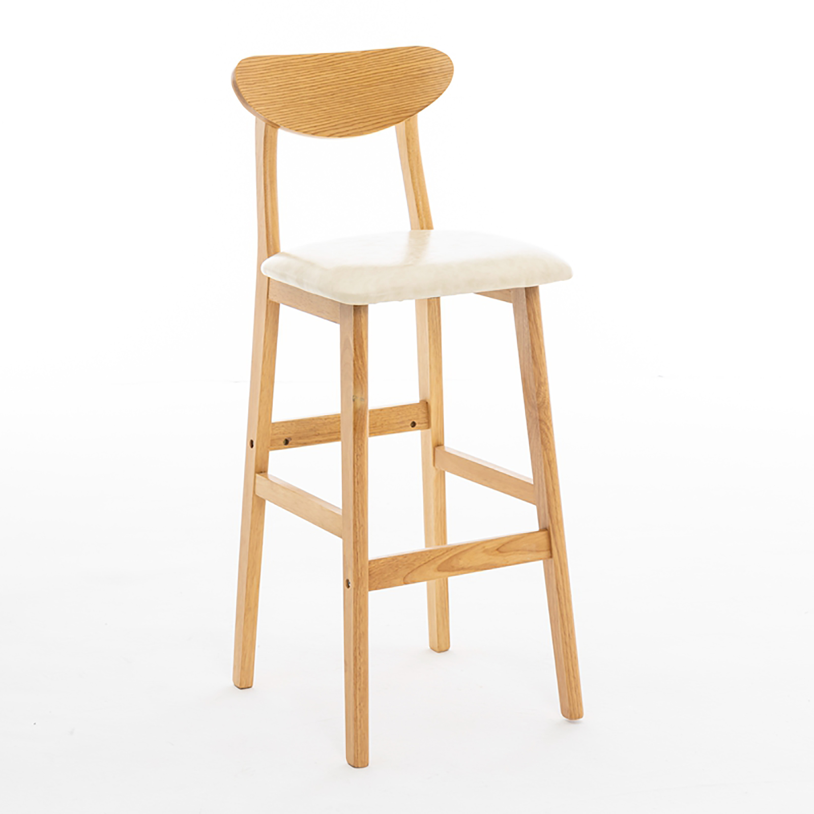 Beige veneer solid wood frame