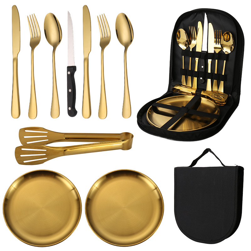 Outdoor golden 10-piece set (steak knife)