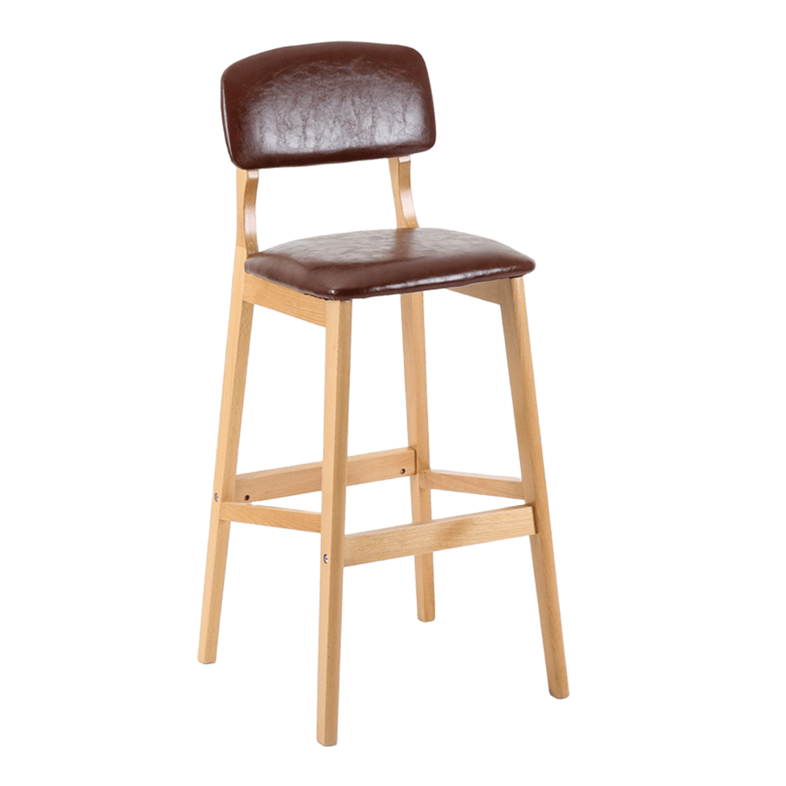 Brown leather log shelf