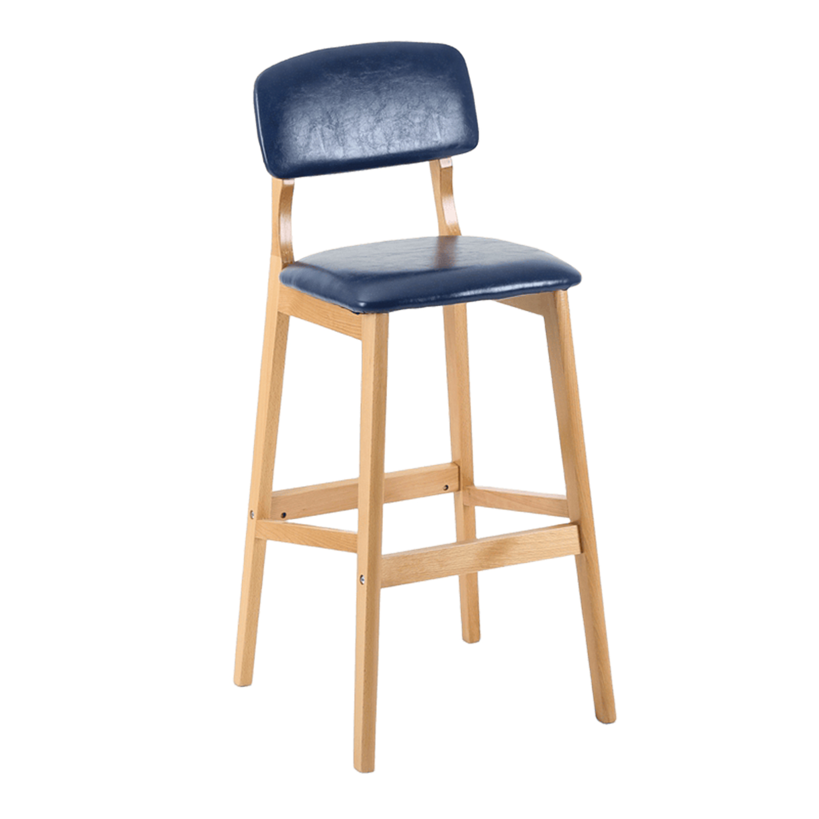 Dark blue leather log shelf