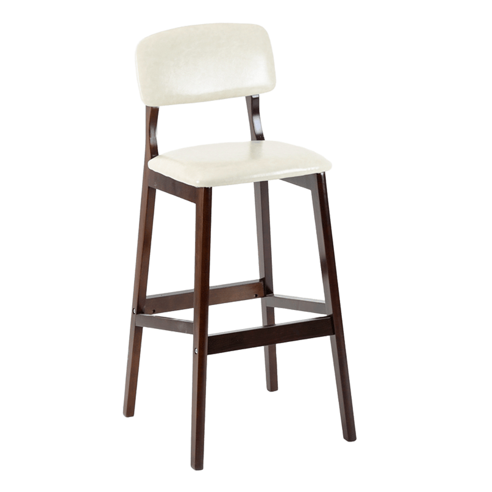 Off-white leather with brown frame