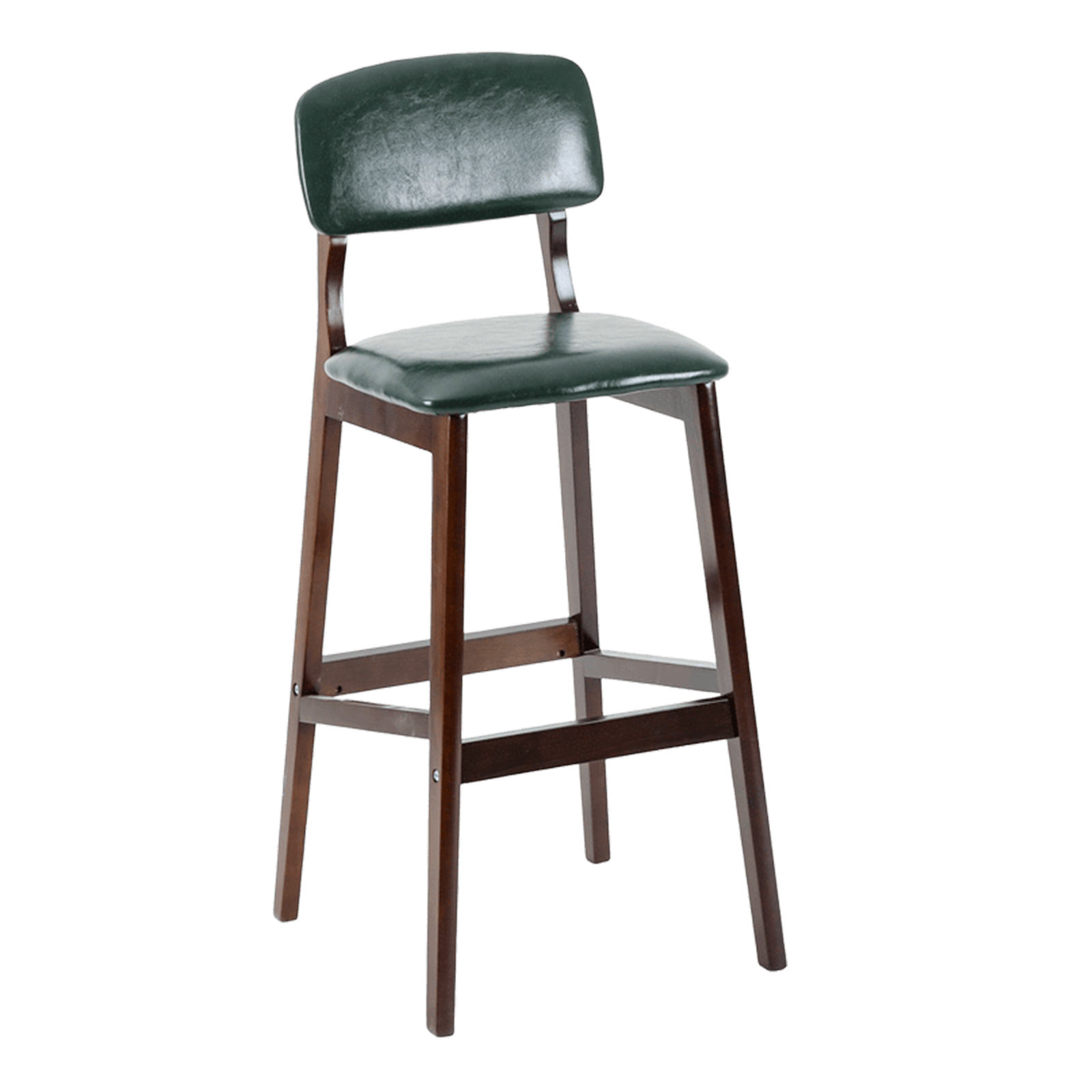 Dark green leather with brown frame