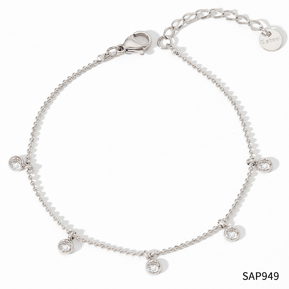 8:SAP949 silver bracelet   white Zirconium