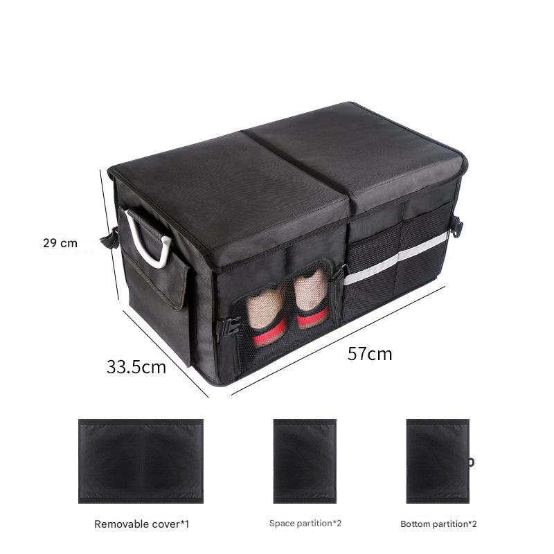 [55L large black with reflective strip] with bottom plate shoe storage opening to remove the cover plate partition