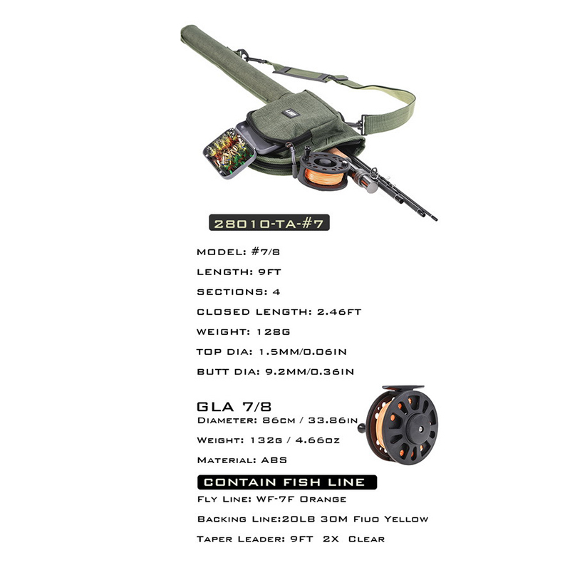 A- #7 7/8 fishing rod set