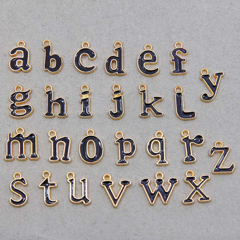 Black A set of 26 letters