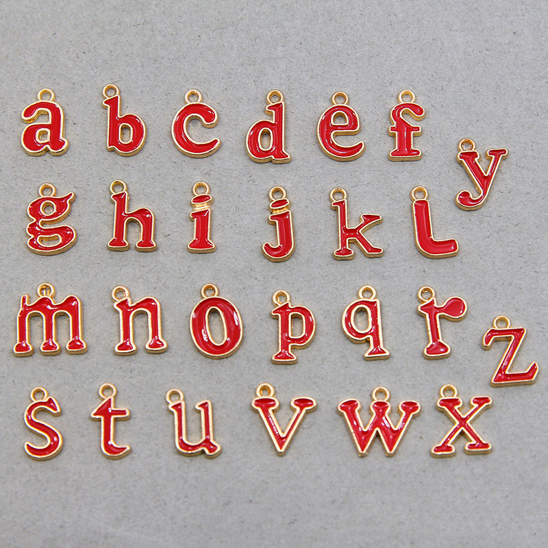 Red A set of 26 letters