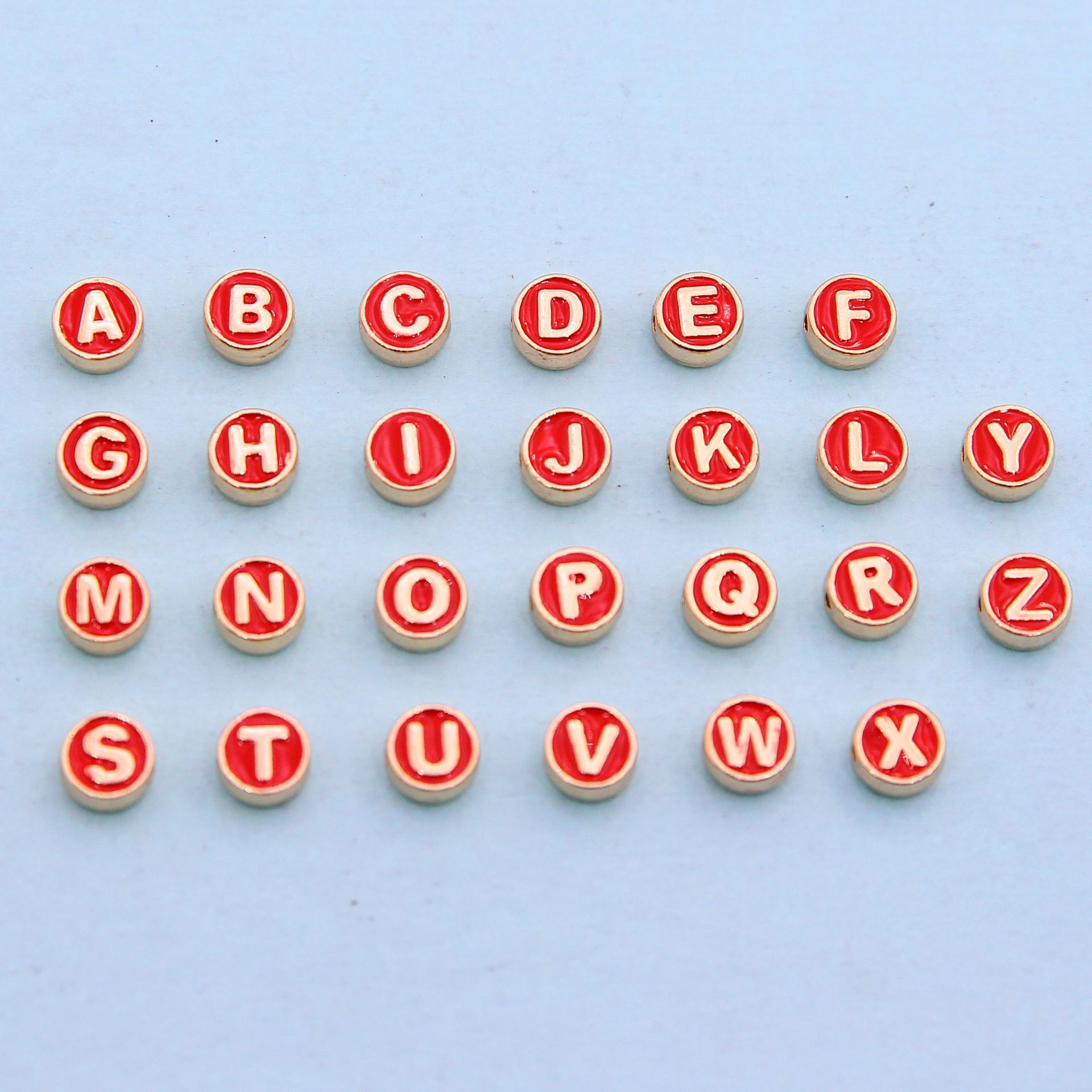 Red A set of 26 letters