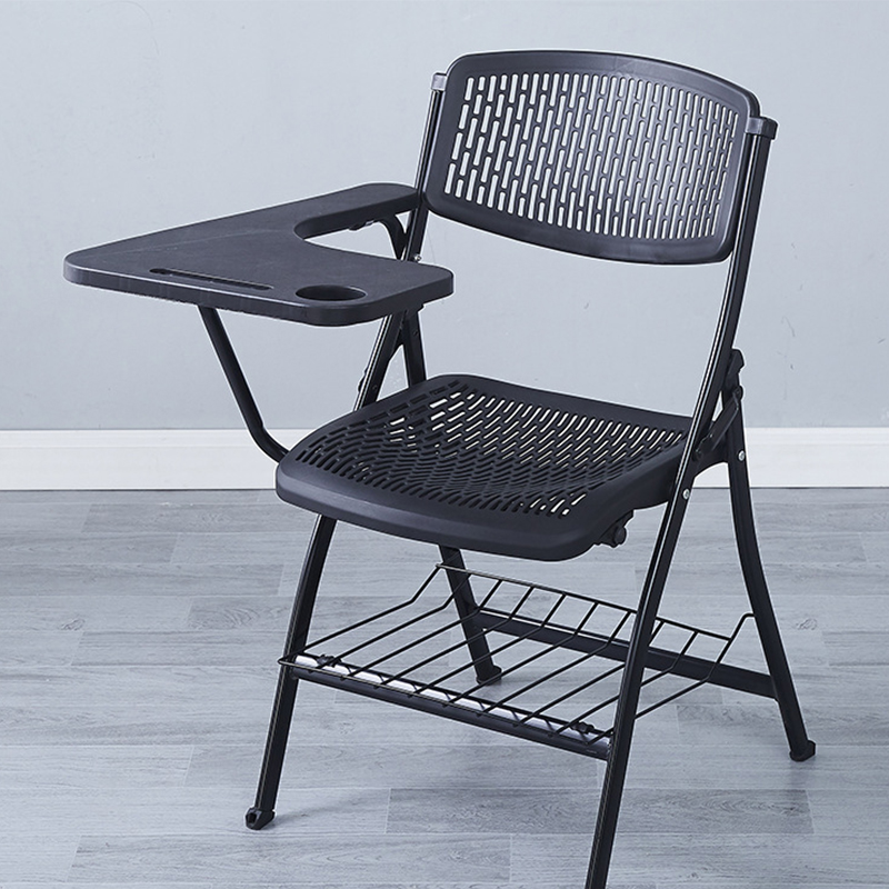 Black mesh with writing board and book net