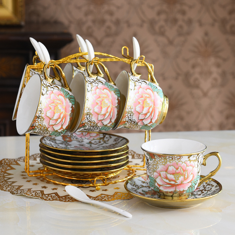 Butterfly 6 cups 6 plates + rack +6 spoons