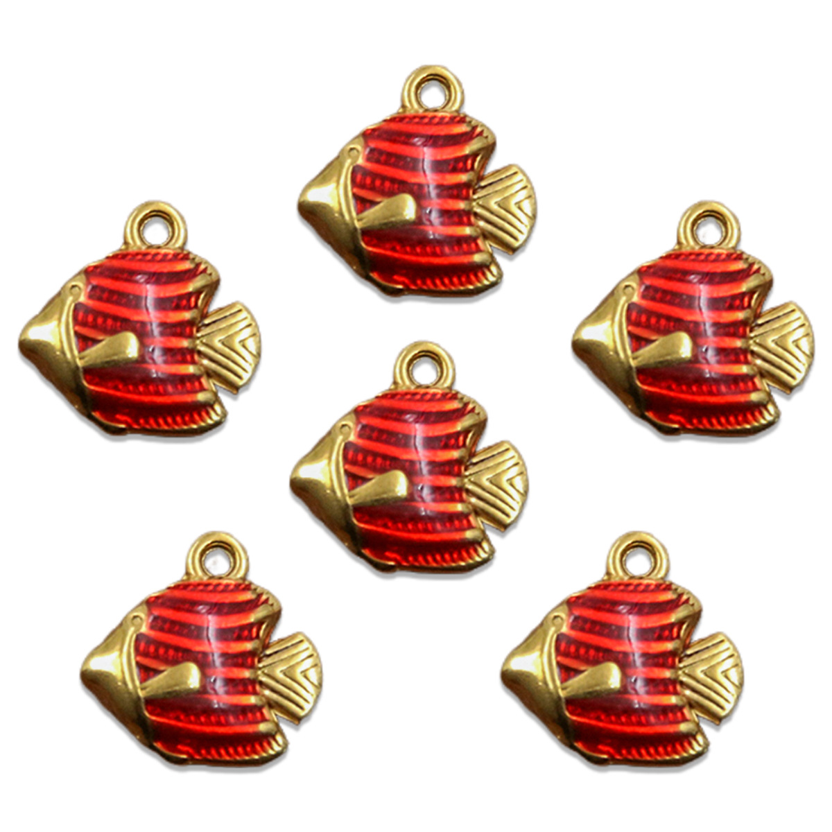 No. 3 double-sided red fish 12x12mm
