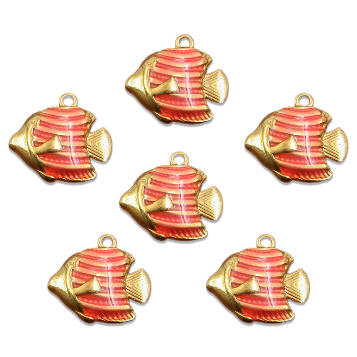 No. 3 double-sided orange fish 12x12mm