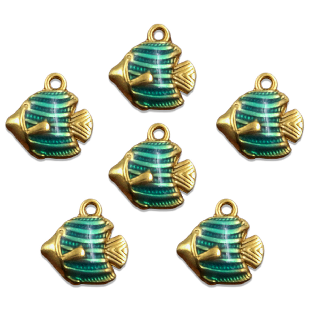 No. 3 double-sided blue fish 12x12mm