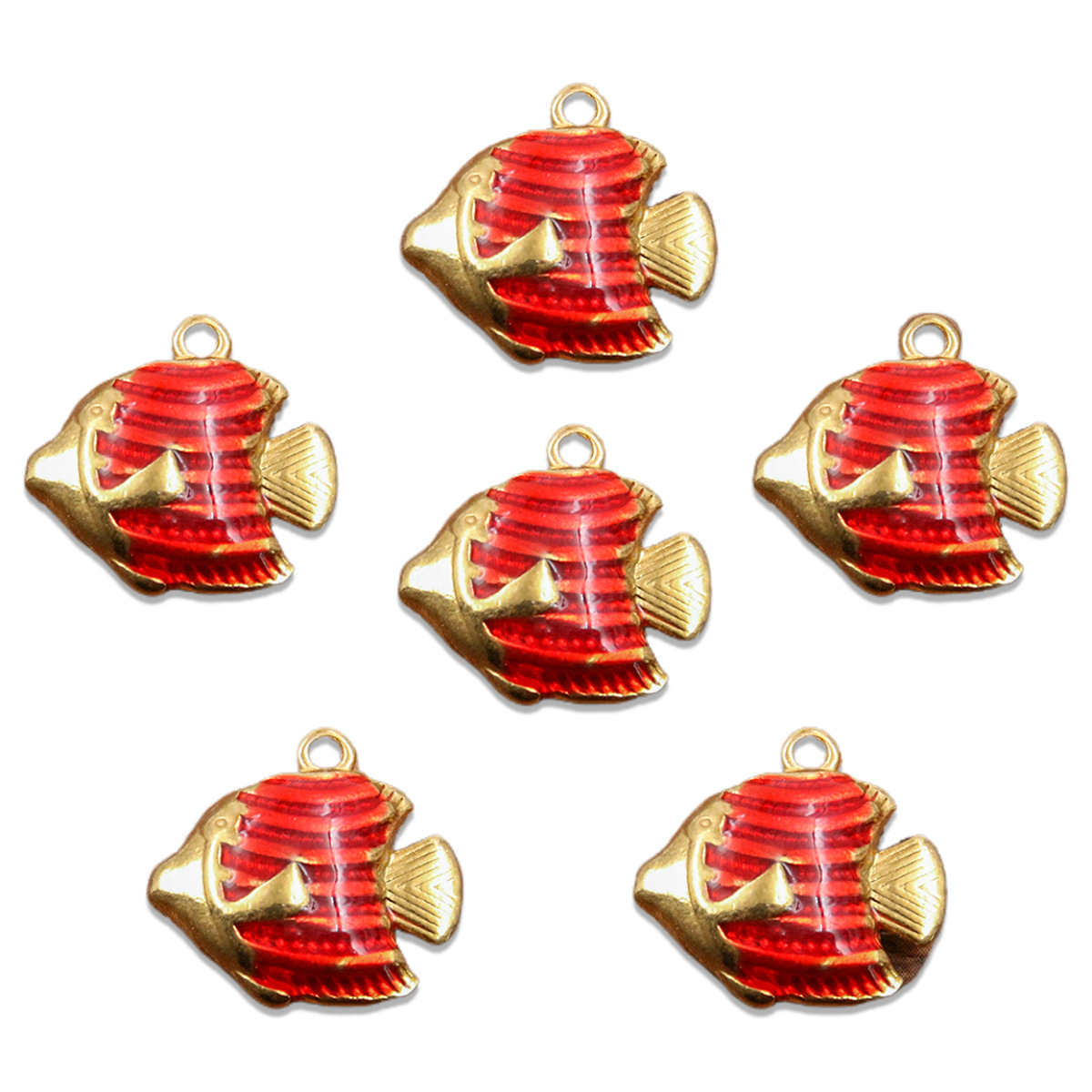 No. 4 double-sided red fish 16x16mm