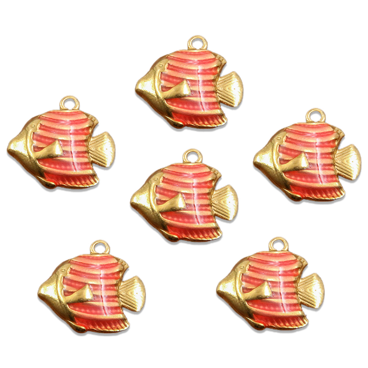 No. 4 double-sided orange fish 16x16mm