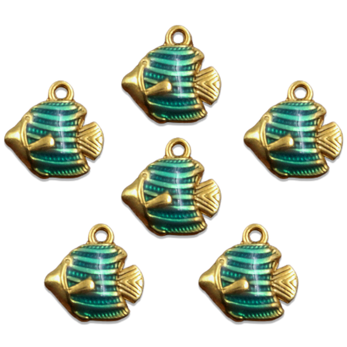 13:No. 4 double-sided blue fish 16x16mm