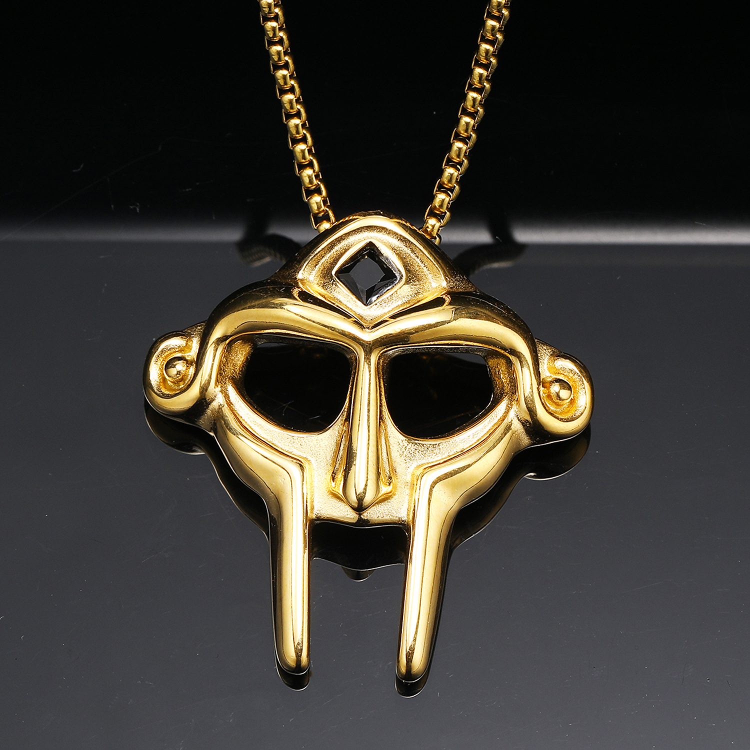 11:Gold black diamond pendant, without chain