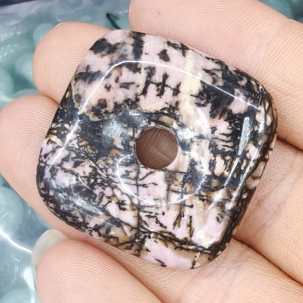 Black line red inscription stone