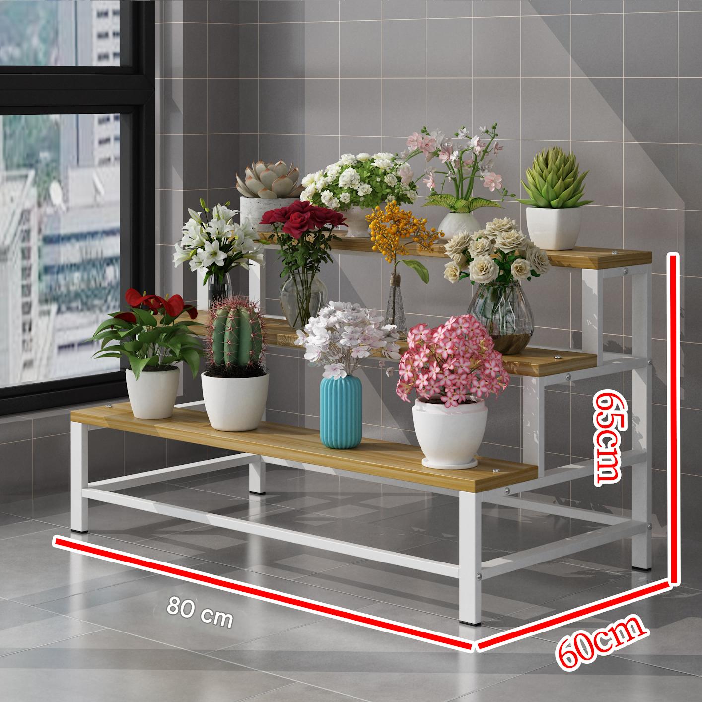 White frame   light walnut three layers 80*60*65cm