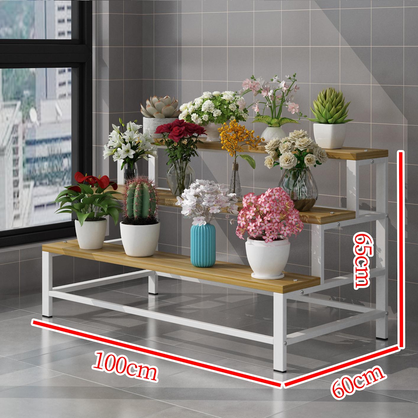 White frame   light walnut three layers 100*60*65cm