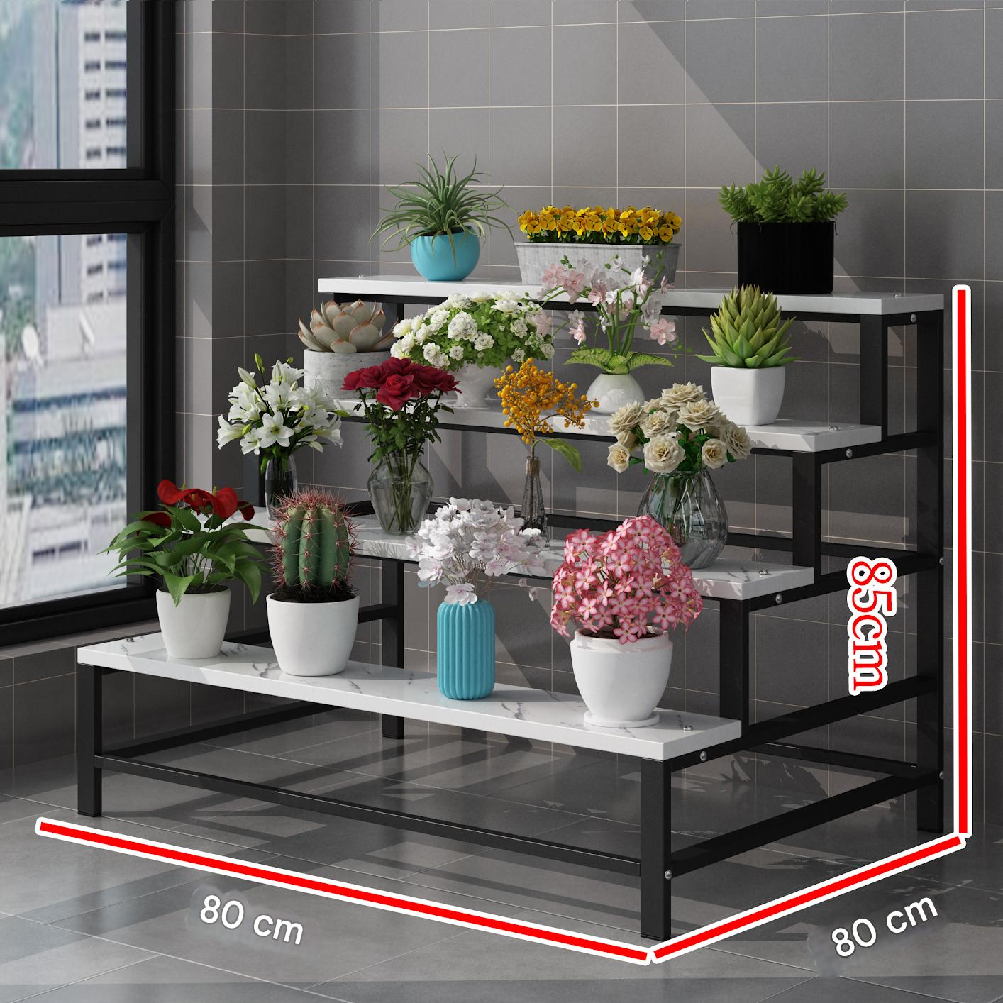 Black frame   white stone pattern four layers 80*80*85cm