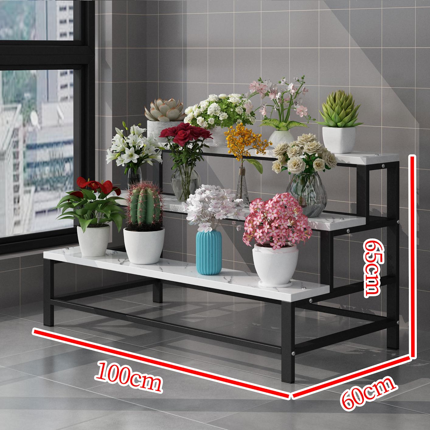 Black frame   white stone pattern three layers 100*60*65cm