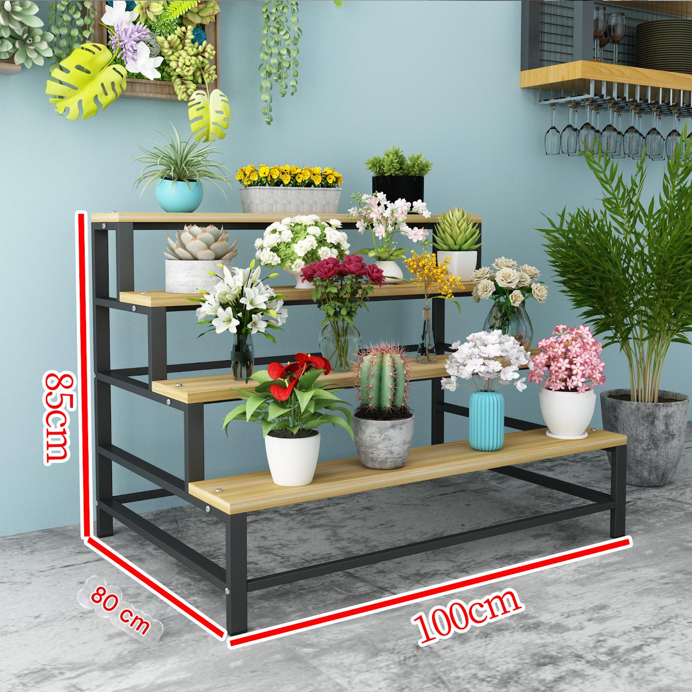 Black frame   light walnut four layers 100*80*85cm