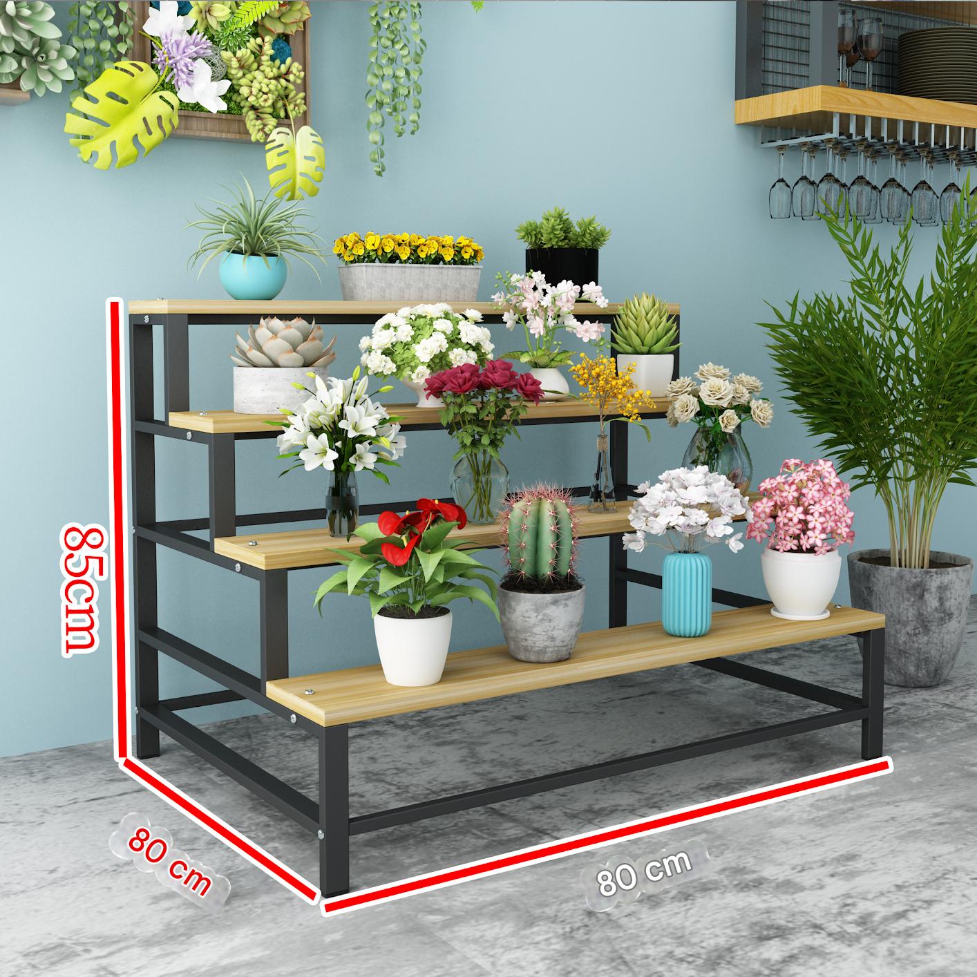 Black frame   light walnut four layers 80*80*85cm