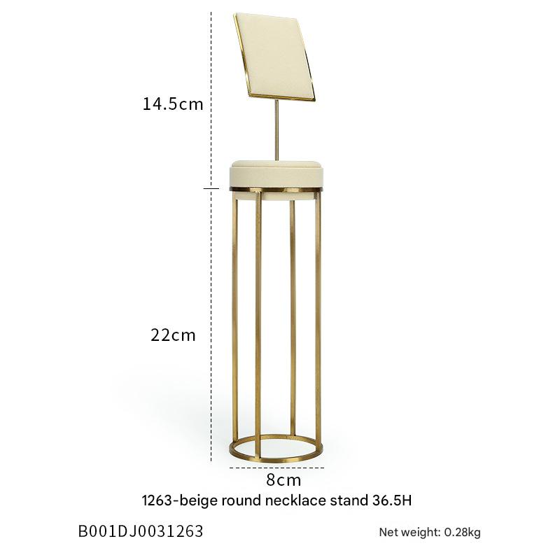 1263-white round necklace rack 36.5H 8 × 36.5cm