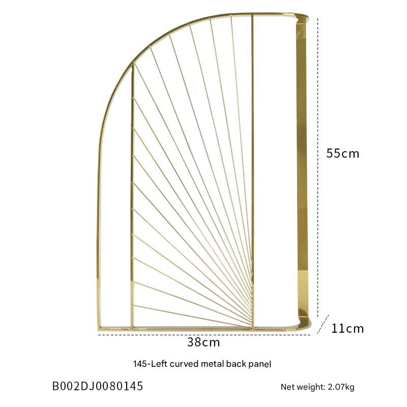 145-left curved metal back plate 38 × 11 × 55cm