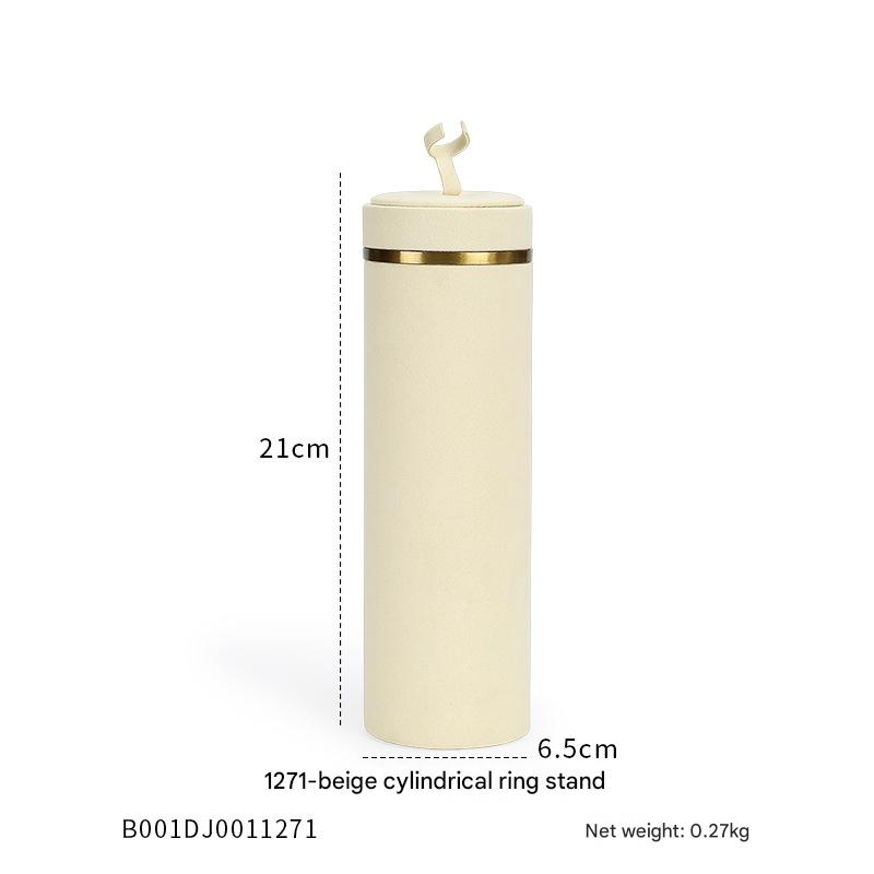 1271-white cylinder ring holder 6.5 × 21cm