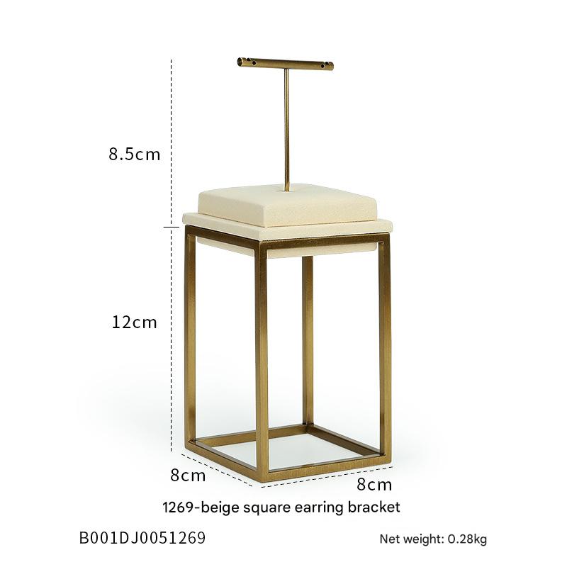 13:1269-white earrings square bracket 8 × 8 × 20.5cm