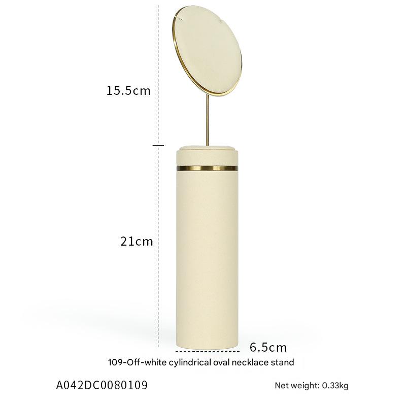 18:109-white cylinder oval necklace holder 6.5 × 36.5cm