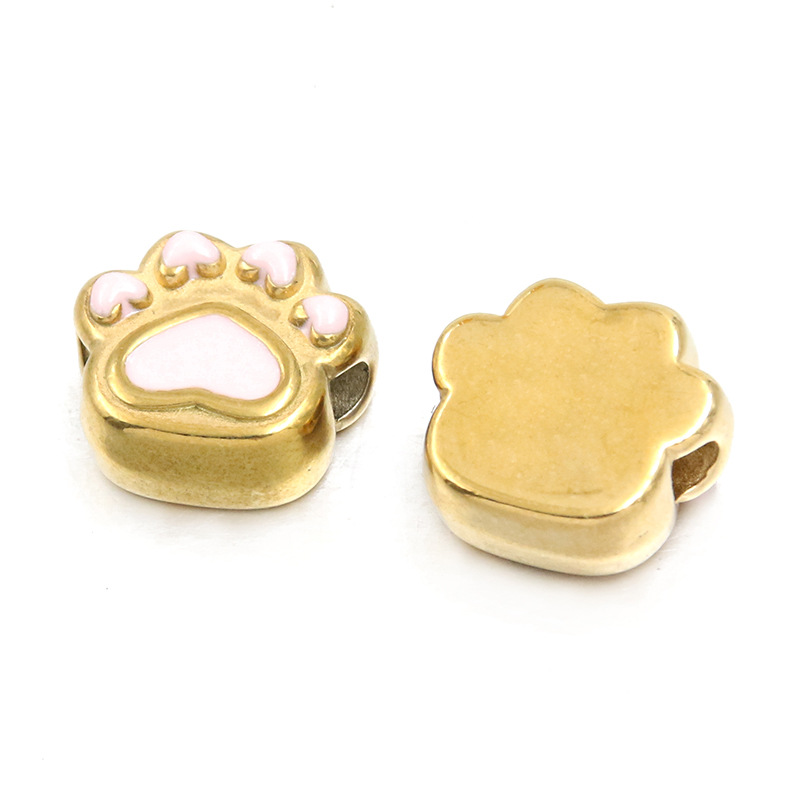 6:No. 4 Pink cat paw bead 7X15X14mm