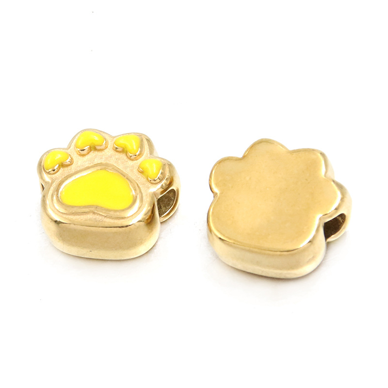 7:No. 4 Yellow cat paw bead 7X15X14mm